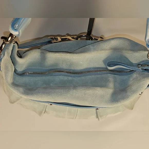 Extremely Rare Vintage Coach legant Light Blue Suede Shoulder Bag - Picture 10 of 13